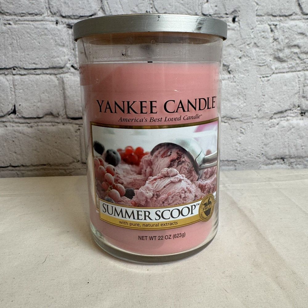 Yankee Candle SUMMER SCOOP 22 oz. Original Large Single Wick Jar PARTIAL BURN‎